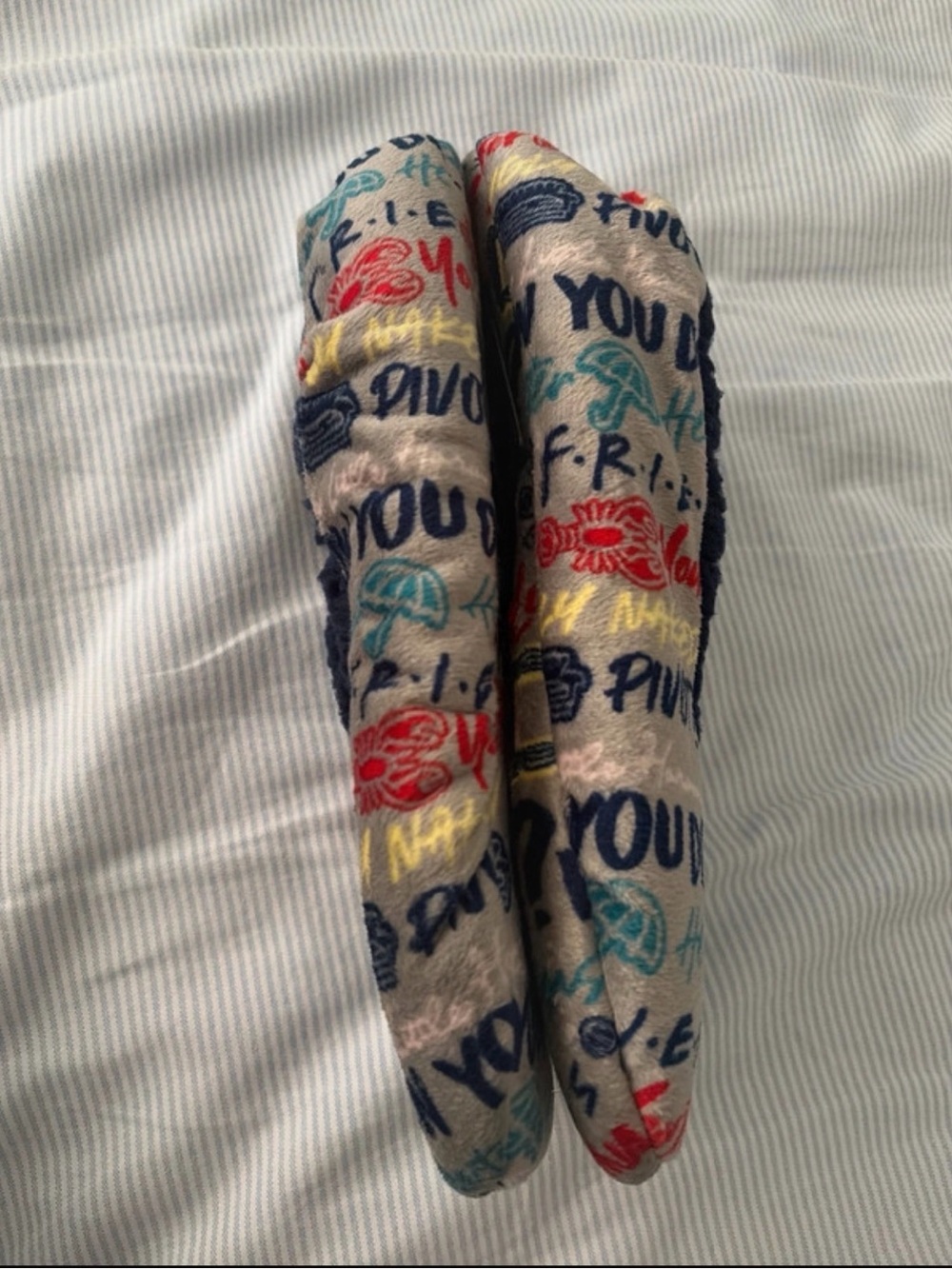 Women Navy Multicolor Graphic One-Piece Slipper Sock